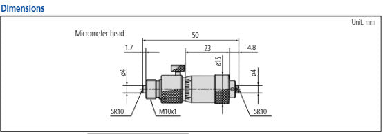 Main Unit for Tubular Inside Micrometer 137-011 Range 50-63mm No Extensions