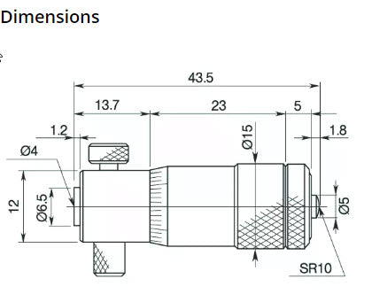 Mitutoyo Inside Micrometer, Interchangeable Rods 2-8", with 3 Rods, Hardened Face 141-208