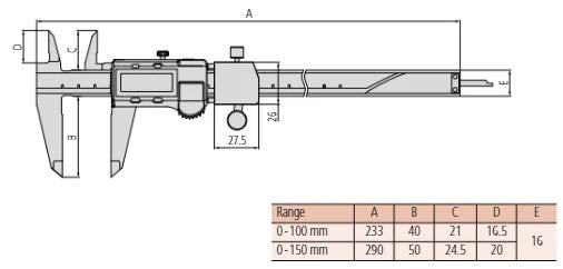 Mitutoyo Digital ABS AOS Caliper for Tolerance Inch/Metric, 0-6" 573-282-30