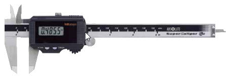 Mitutoyo Digital Solar Caliper, 0-150mm/0-6" No Output, Square Depth Rod & Thumb Roller 500-786 IP67
