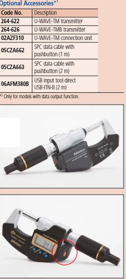 Mitutoyo Digital Micrometer QuantuMike IP65 Inch/Metric, 50-75mm/2-3"  No Output 293-187-30