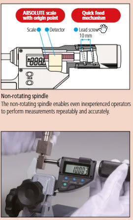 Mitutoyo Digital Absolute Micrometer QuickMike Inch/Metric, 25-55mm/1-2.2" 293-677