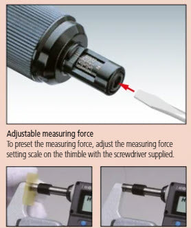 Mitutoyo Absolute Digital Micrometer, Adjust. Force Inch/Metric, 15-30mm/.6-1.2", 0,5-2,5N  227-213-20