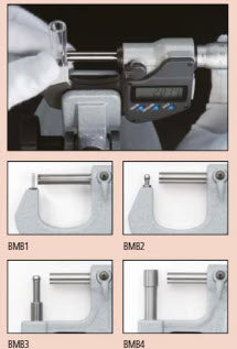 Mitutoyo Digital Tube Micrometer, IP65, Inch/Met. Spherical Anvil Flat Spindle, 0-25mm/0-1" 395-363-30