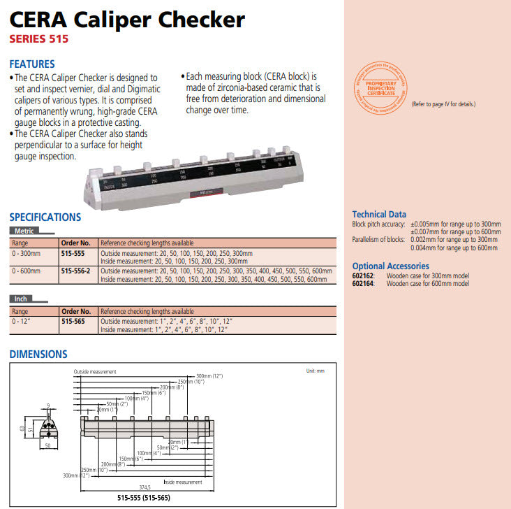 CERA Caliper Checker 20-600mm 515-556-2