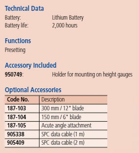 Digital Universal Protractor Blade Length: 300mm, Inch/Metric 187-552