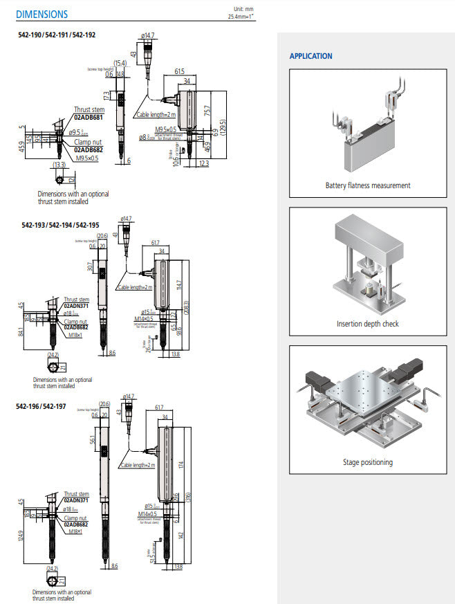 Linear Gauge LG100-110 50 mm 542-197 .0005mm resolution