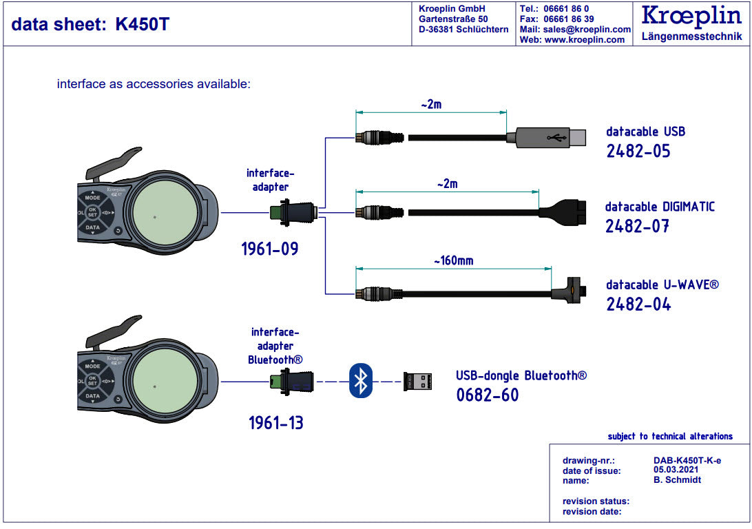 Kroeplin External Digital Caliper Gauge K450T, 0-50mm, 50mm Disc for measuring Foam( Mitutoyo Equivalent 209-956)