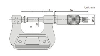 Insize Universal Micrometer 3280-25 0-25mm x .01mm with 7 sets of tips