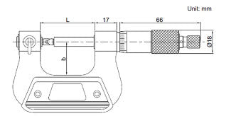 Insize Screw Thread Micrometer 25-50mm x .01mm Item number 3281-50