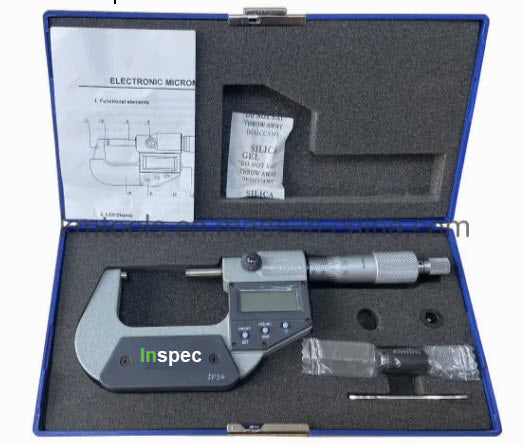 Inspec Digital Micrometer 130-02-414 Range 25-50mm/1-2" Resolution .00005"/.001mm