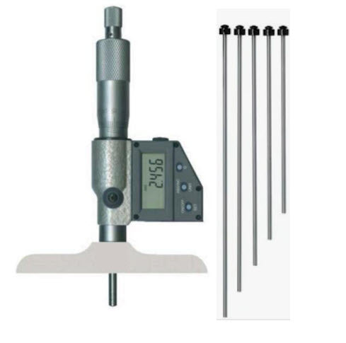 Inspec Digital Depth Micrometer 0-300mm/0-12" Base 100mm/4" Resolution .001mm/.00005", 233-36-510