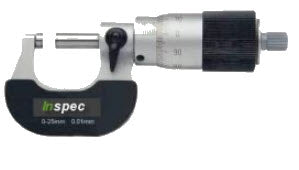 Inspec Quick Feed Micrometer 101-01-630 Range 0-25mm x .01mm Large Thimble