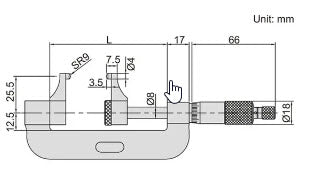 Inspec Caliper Type micrometer 153-01-001 Range 0-25mm x .01mm Item number
