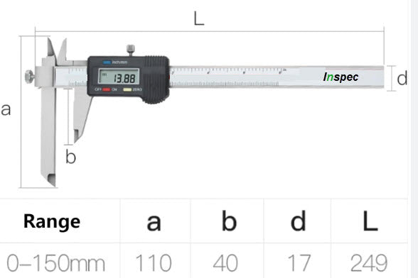 Inspec  Offset Caliper 0-150mm/0-6" Resolution .01mm/.0005" 404-13-212