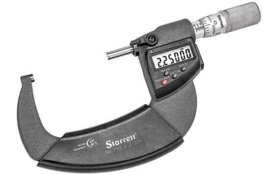 Starrett 795MEXFL-75 Electronic Micrometers 50-75mm/2-3" provide an IP67 protection with RS232 output