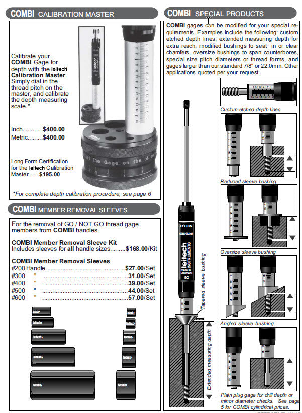 LEITECH 650004 Limit Thread Plug Gauge 6H Digi (Go + No-Go) M18x2.5,  82mm depth resolution 0,01mm