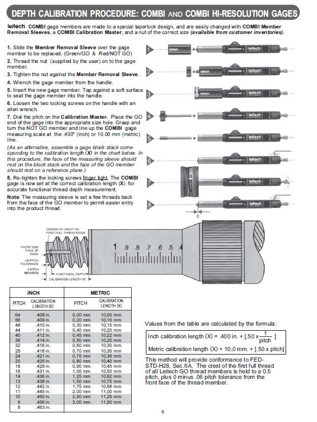 Leitech 603050 Leitech Go-No Go Plug gauge class 2B  Size :3/4-10UNC Depth :3.15"