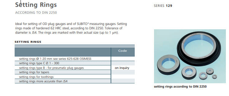 Schwenk OSIMESS 62700305 Set of ring gauges to cover range 8-12mm quantity in set 6 pieces