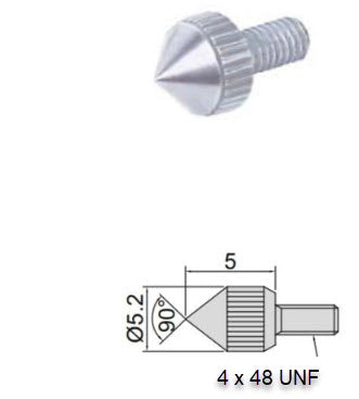 Conical Contact Point INSIZE 7.14mm 6282-0702 4 x 48 UNF Steel 90 deg