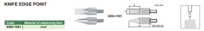 Steel Knife Edge Point INSIZE 8mm/15mm (6282-1001) m2.5 x .45mm