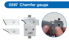 Preisser Chamfer gauge 0597301 (450350) 0-10mm  3 interchangeable blades: 30, 45, 60 degrees Grad .1mm