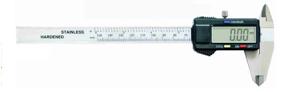 MHC Left hand  Digital Caliper 0-150mm/0-6" No Output, Square Depth Rod & Thumb Roller 101-3506