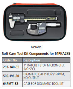 Mitutoyo Soft Case Tool Kit Components for 64PKA285
