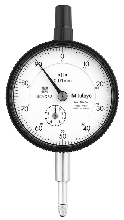 Mitutoyo 524-501 Hicators Dial Indicator, M2.5X0.45 Thread, 8mm Stem Dia., White Dial, 50-0-50 Reading, 60.7mm Dial Dia., 0.05mm Range, 0.001mm Graduation, +/-0.05mm Accuracy