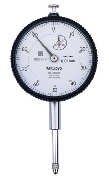 Dial Gauge, Flat back, ISO Type 20mm, 0,01mm 2050AB