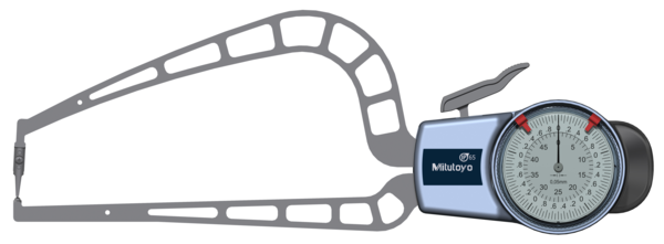 Mitutoyo External Dial Caliper Gauge , 0,005mm 209-922  0-50mm, Measuring Contact: Carbide ball ø3mm / bevel, radius 0.75mm ( Kroeplin Equivalent D4R50S)