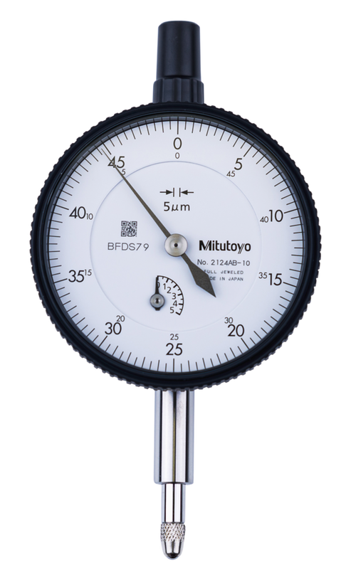Dial Gauge, Lug Back, ISO Type Jewelled Bearing, 5mm, 0,005mm 2124A-10