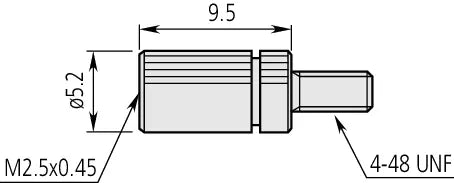 Mitutoyo Adapter (converts metric to Inch) Indicator Contact Point M2,5x0,45 to 4-48 UNF : 21AAA011