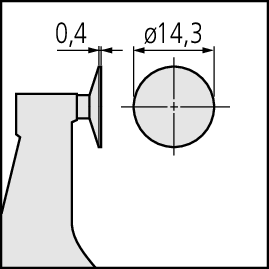Mitutoyo Disc Micrometer, Non-Rotating Spindle, 0-1", Full Faced, D=14,3mm 169-103-10