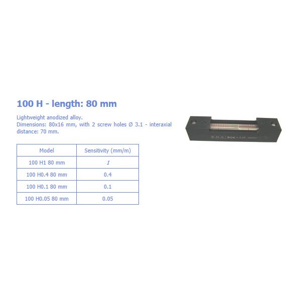 Verdict EDA 59/0307 Small screw on levels 100mm length accuracy .02mm