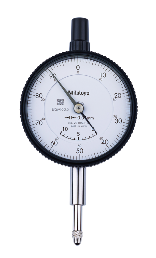Dial Gauge, Lug Back, ISO Type Jewelled Bearing, 10mm, 0,01mm 2310A-10