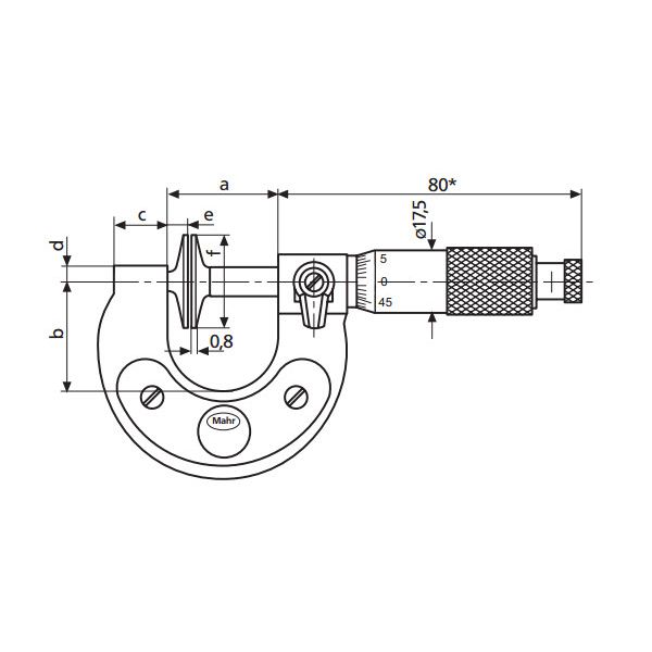 Mahr 40SM Mechanical Micrometers Micromar Rotating Disc Micrometer, Range 20-45mm x .01mm  4145001