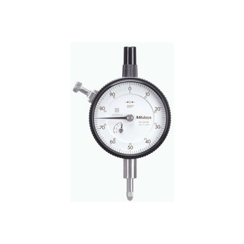 Mitutoyo 2781F Dial Indicator, #4-48 UNF Thread, 0.375" Stem Dia., Lug Back, White Dial, 0-25-0 Reading, 2.25" Dial Dia., 0-0.125" Range, 0.001" Graduation, +/-0.001" Accuracy