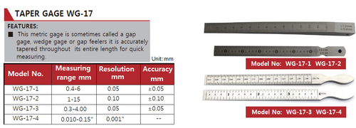 WG-17-3 Taper Gage 0.3–4.00mm