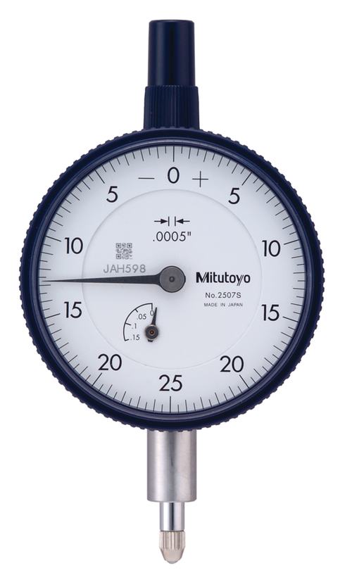 Dial Gauge, Flat Back, ANSI/AGD Type 0,125", 0,0005" 2507AB