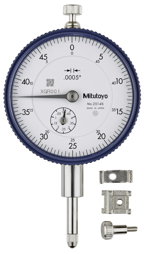 Dial Gauge, Flat Back, ANSI/AGD Type 0,5", 0,0005" 2514AB