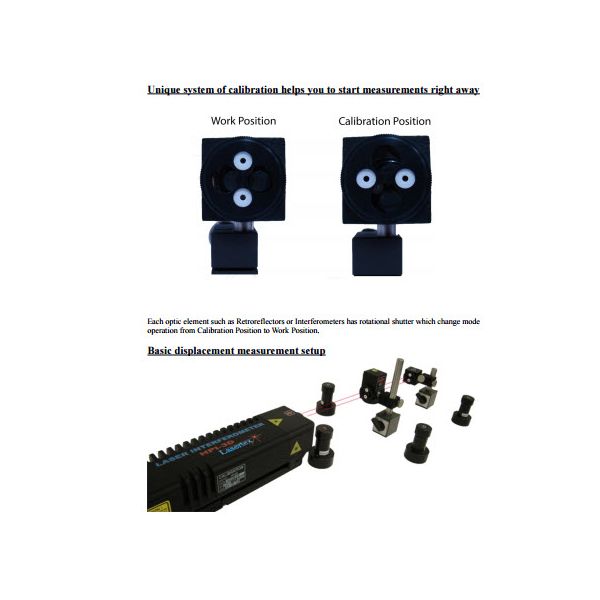 Lasertex HPI-3D laser interferometer. Range 0-30M ( 80M Available) Resolution 0.1 nm, Accuracy 0.4 ppm, With Tripod, Wireless connection to a PC, Native resolution of 100 pm, Measurements of vibration up to 100 kHz, Dynamic measurements up to 100 000 samp