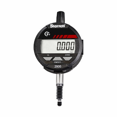 Starrett 2900-1M Electronic Indicator Digital Indicator, IP67 Protection, SPC Output, 12mm/.5" Range, .00005"/0.001mm Res., 8mm Stem