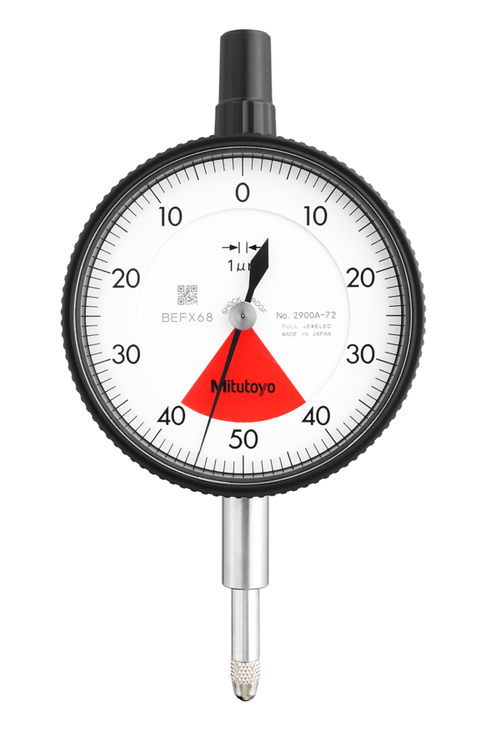 Dial Gauge, Lug Back, ISO Type One Revolution, Jewelled Bearing, Shock- & Dustproof, 0,08mm, 0,001mm 2900-72