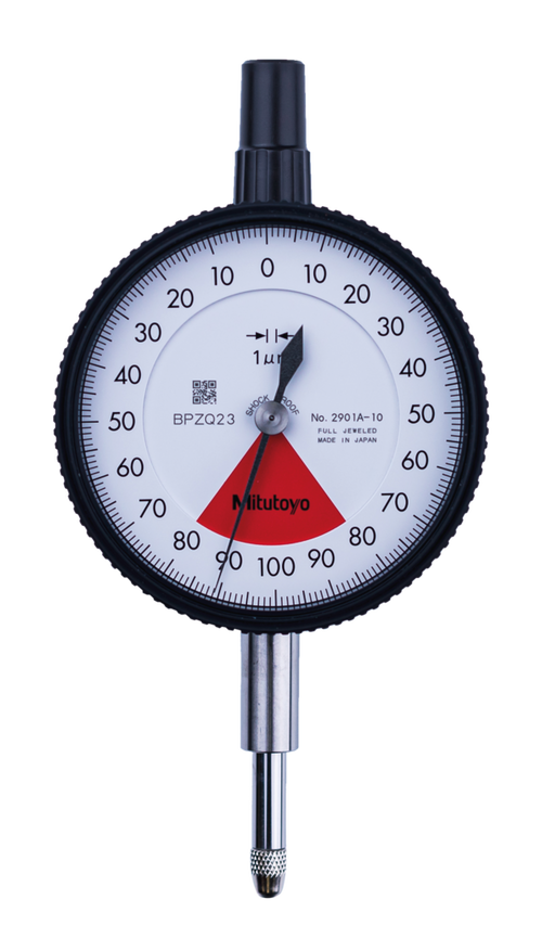 Dial Gauge, Lug Back, ISO Type One Revolution, Jewelled Bearing, Shockproof, 0,16mm, 0,001mm 2901S-10
