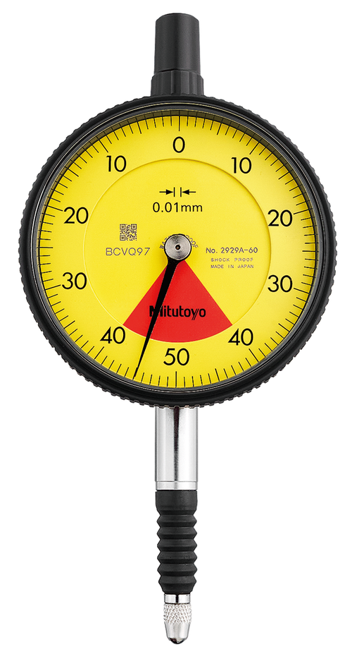 Dial Gauge, Lug Back, ISO Type One Revolution, Shock- & Dustproof, 0,8mm, 0,01mm 2929A-62