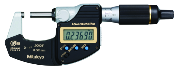 Mitutoyo Digital Micrometer QuantuMike IP65 Inch/Metric, 0-25mm/0-1" 293-185-30 No Output