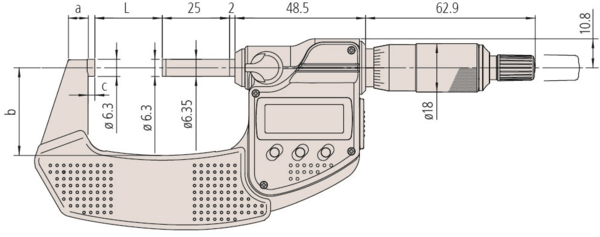 Mitutoyo Digital Micrometer IP65, Inch/Metric 75-100mm, with Output Item number: 293-233-30 Ratchet Stop