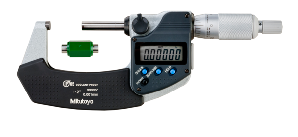 Mitutoyo Digital Micrometer IP65, Inch/Metric 25-50mm/1-2", with Output Item number: 293-331-30 Ratchet stop