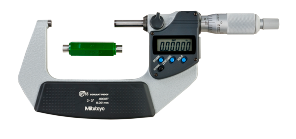 Mitutoyo Digital Micrometer IP65, Inch/Metric 50-75mm/2-3", with Output Item number: 293-332-30 Ratchet stop